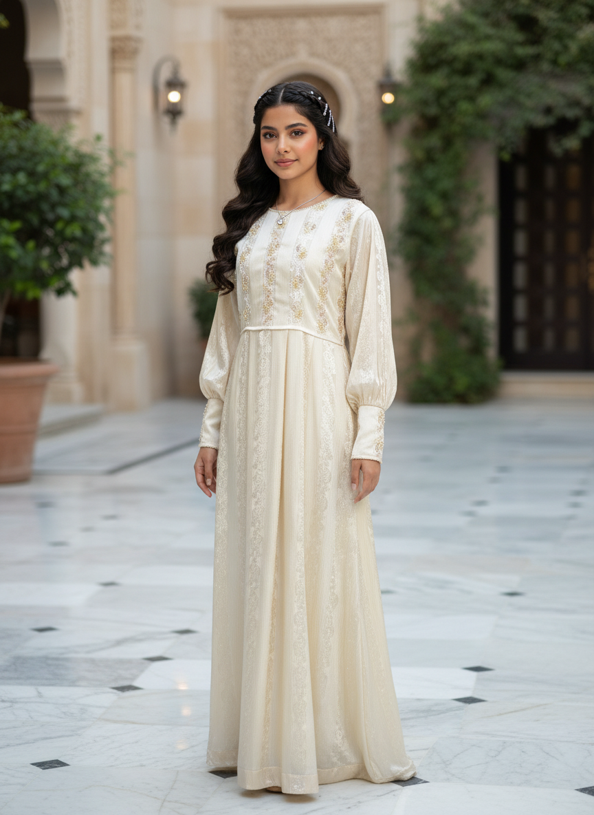 درس من الحرير المزراي   وتطريز مع شك