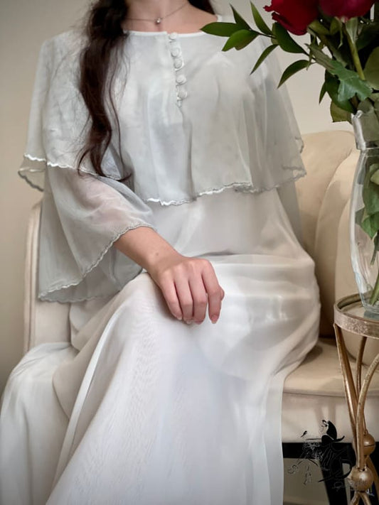 جلابيه دبل شيفون مع تور مطرز حواف