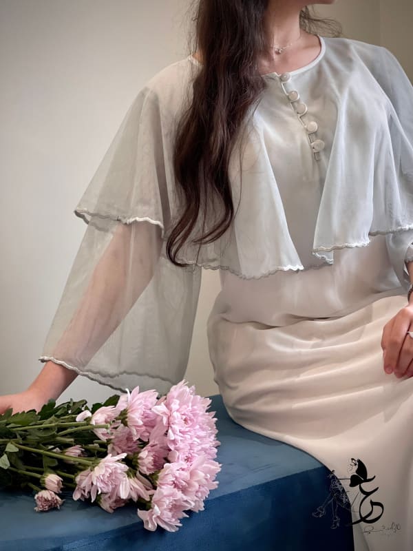 جلابيه دبل شيفون مع تور مطرز حواف