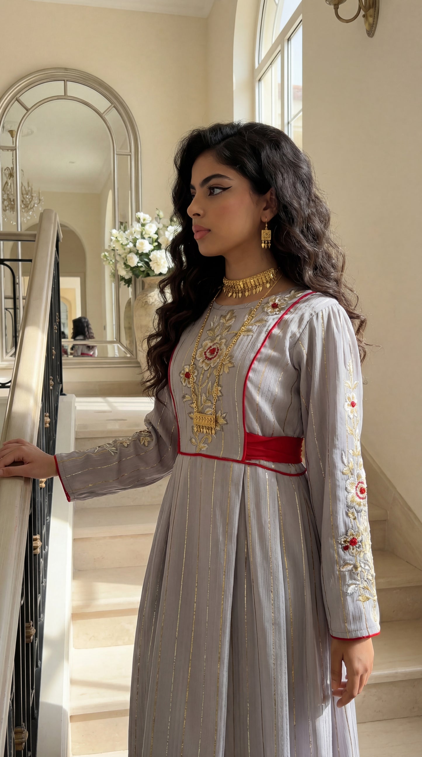 درس من الحرير المزراي   وتطريز