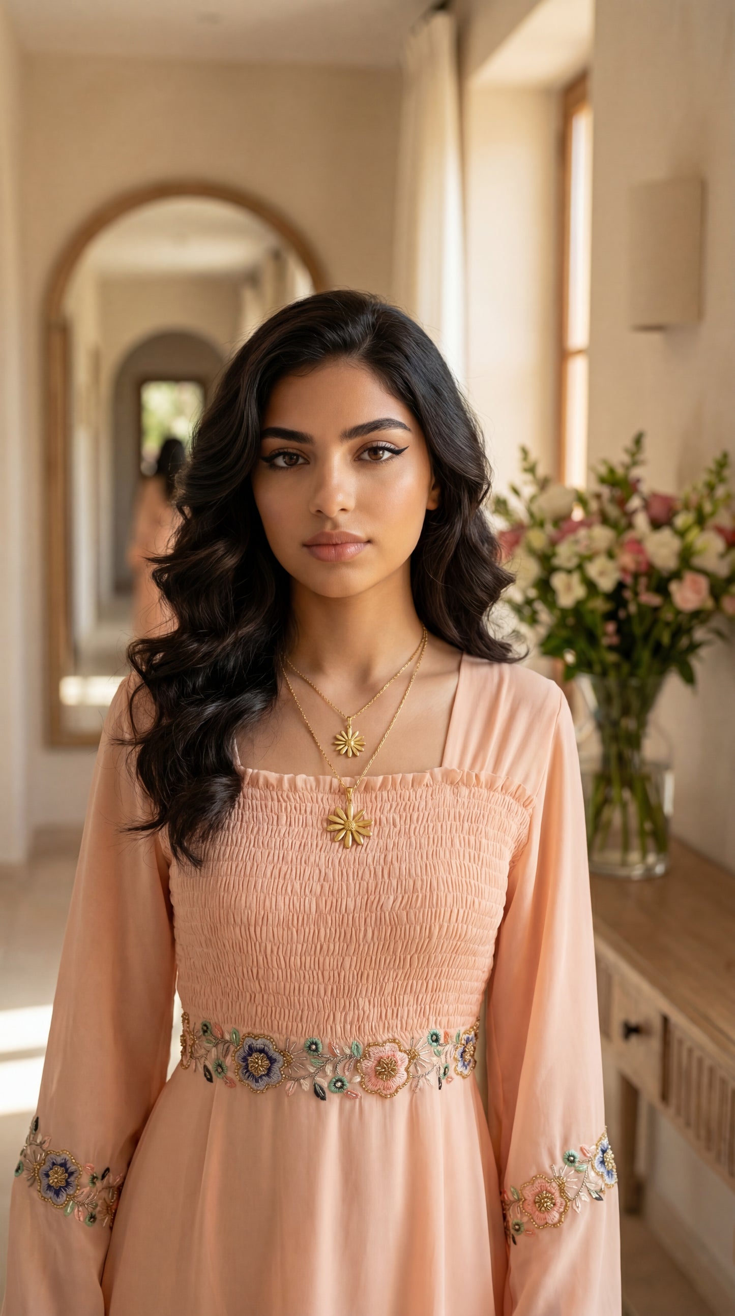 دبل شيفون شك مع تطريز