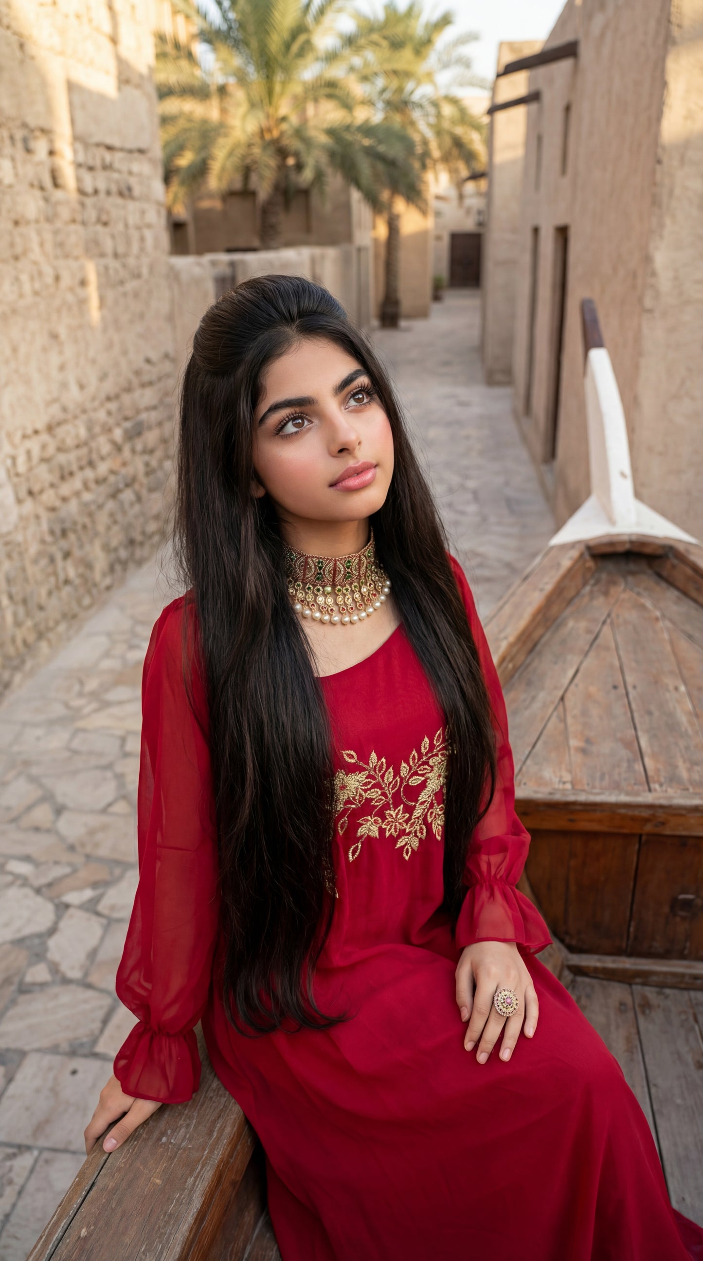 شيفون مع تطريز وشك