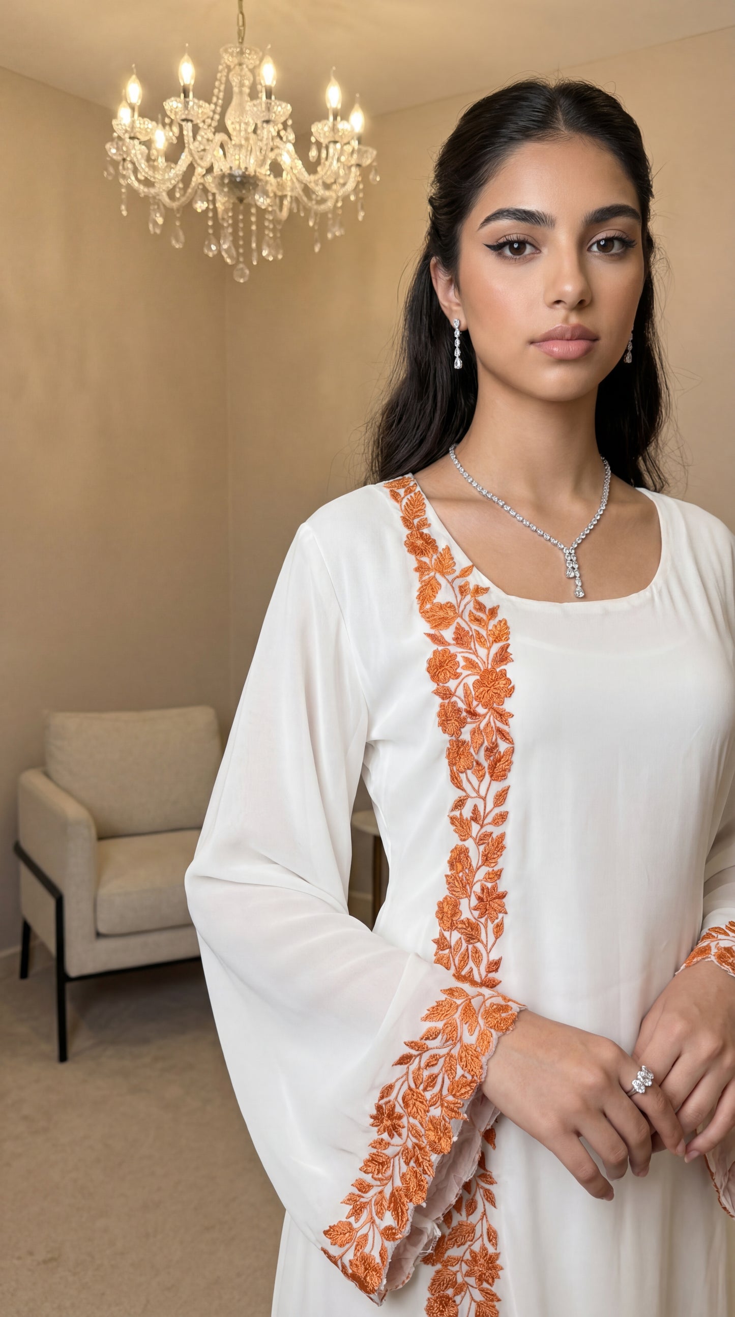 دبل شيفون مطرز