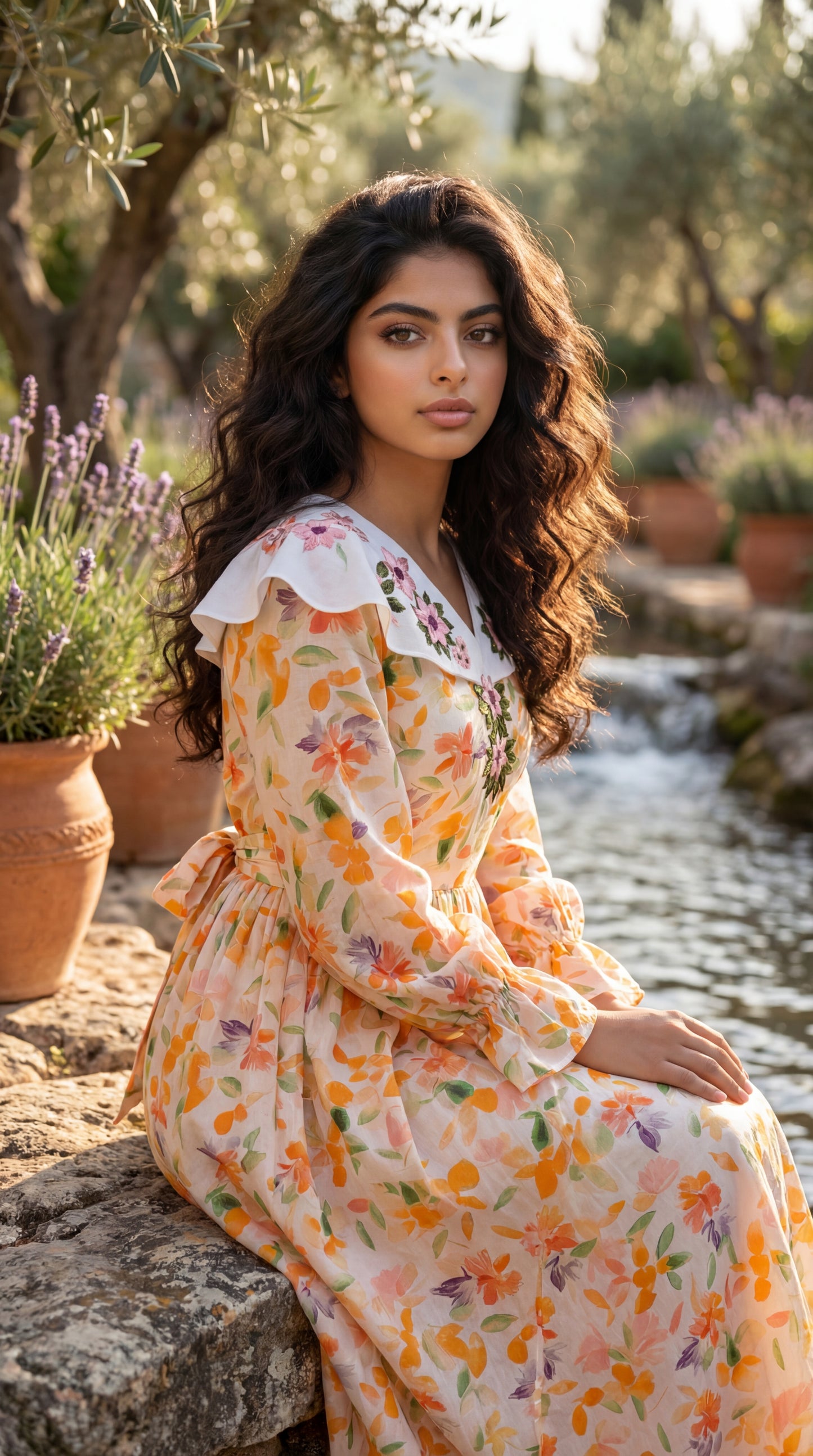 فستان قطن مع تطريز ودمج الساده 2