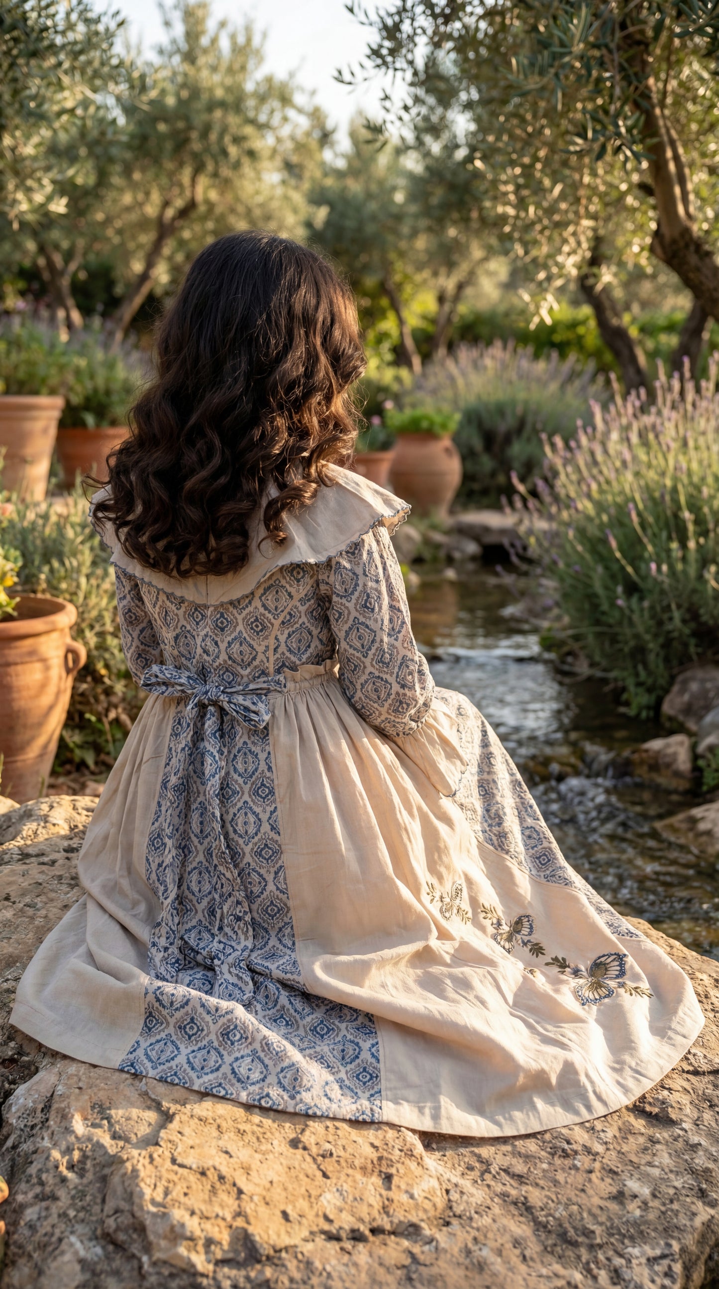 فستان قطن مع تطريز ودمج الساده 3