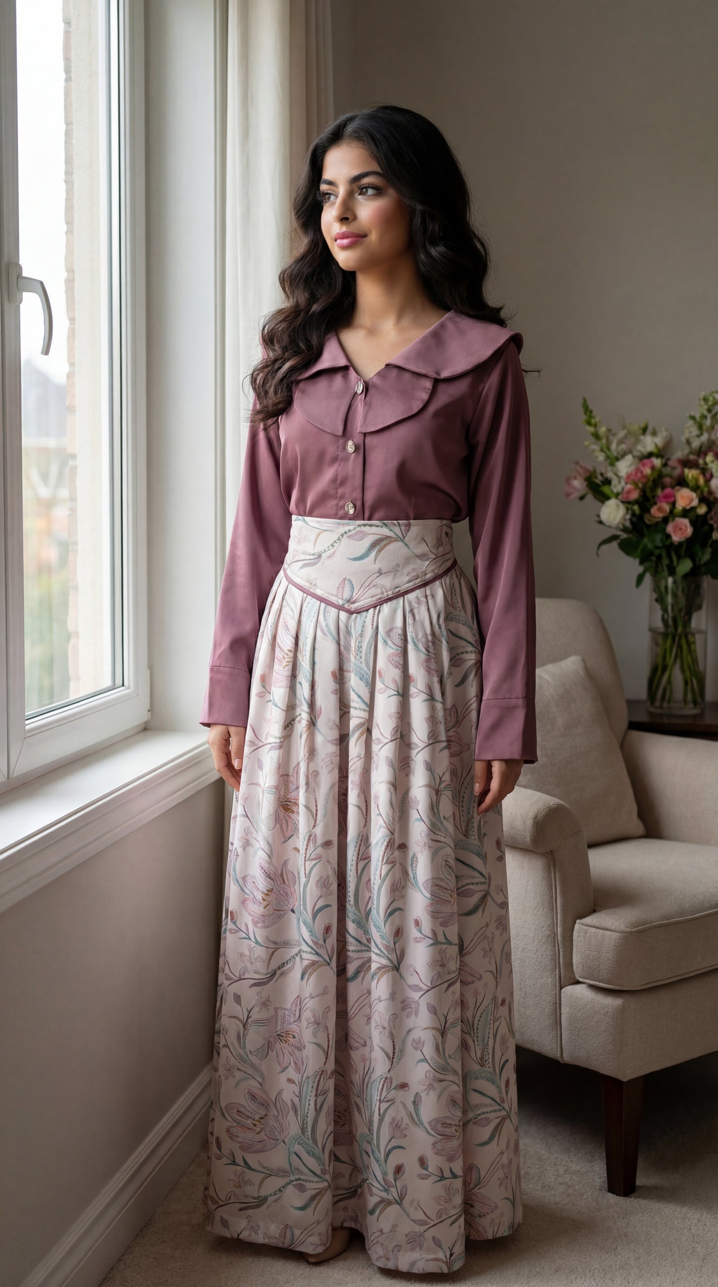 قميص وتنوره حرير