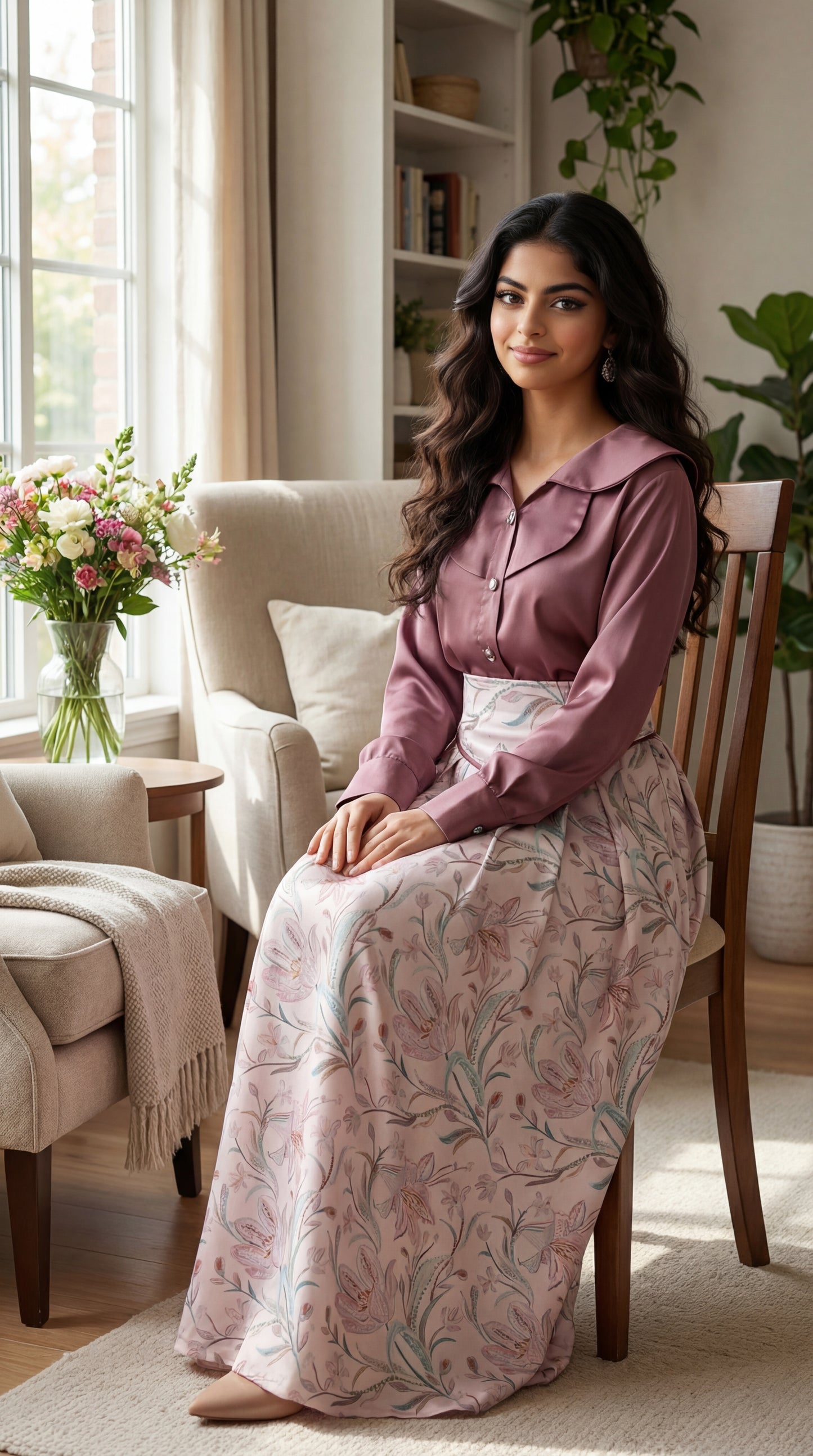 قميص وتنوره حرير