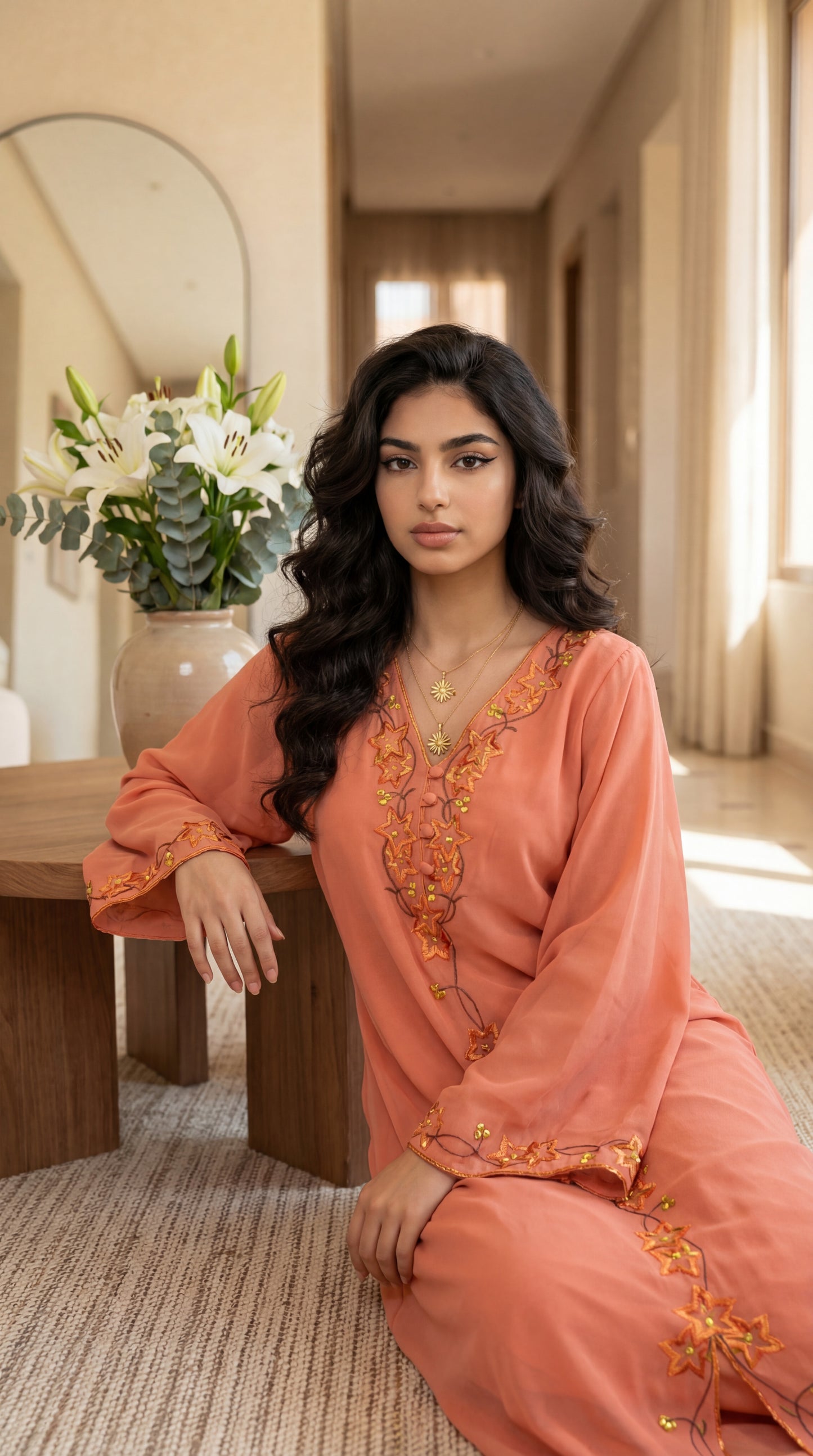 دبل شيفون مطرز