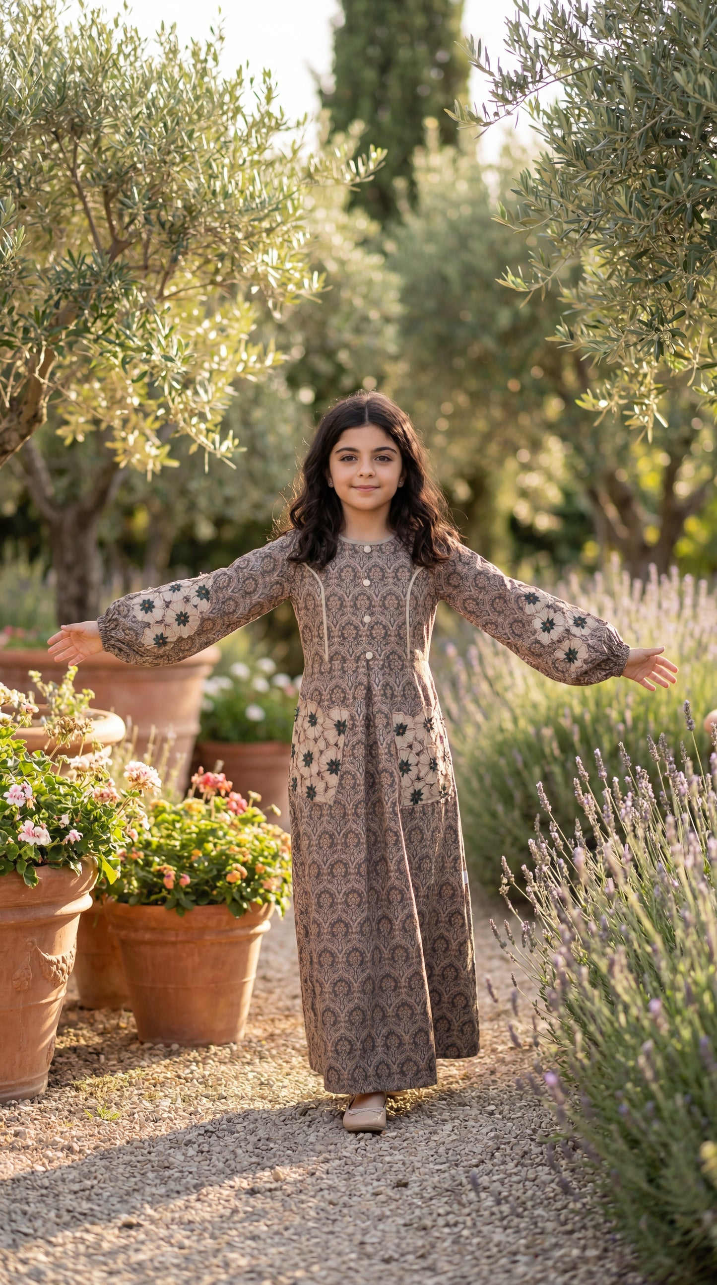 فستان قطن مع تطريز مفرغ  ودمج الساده