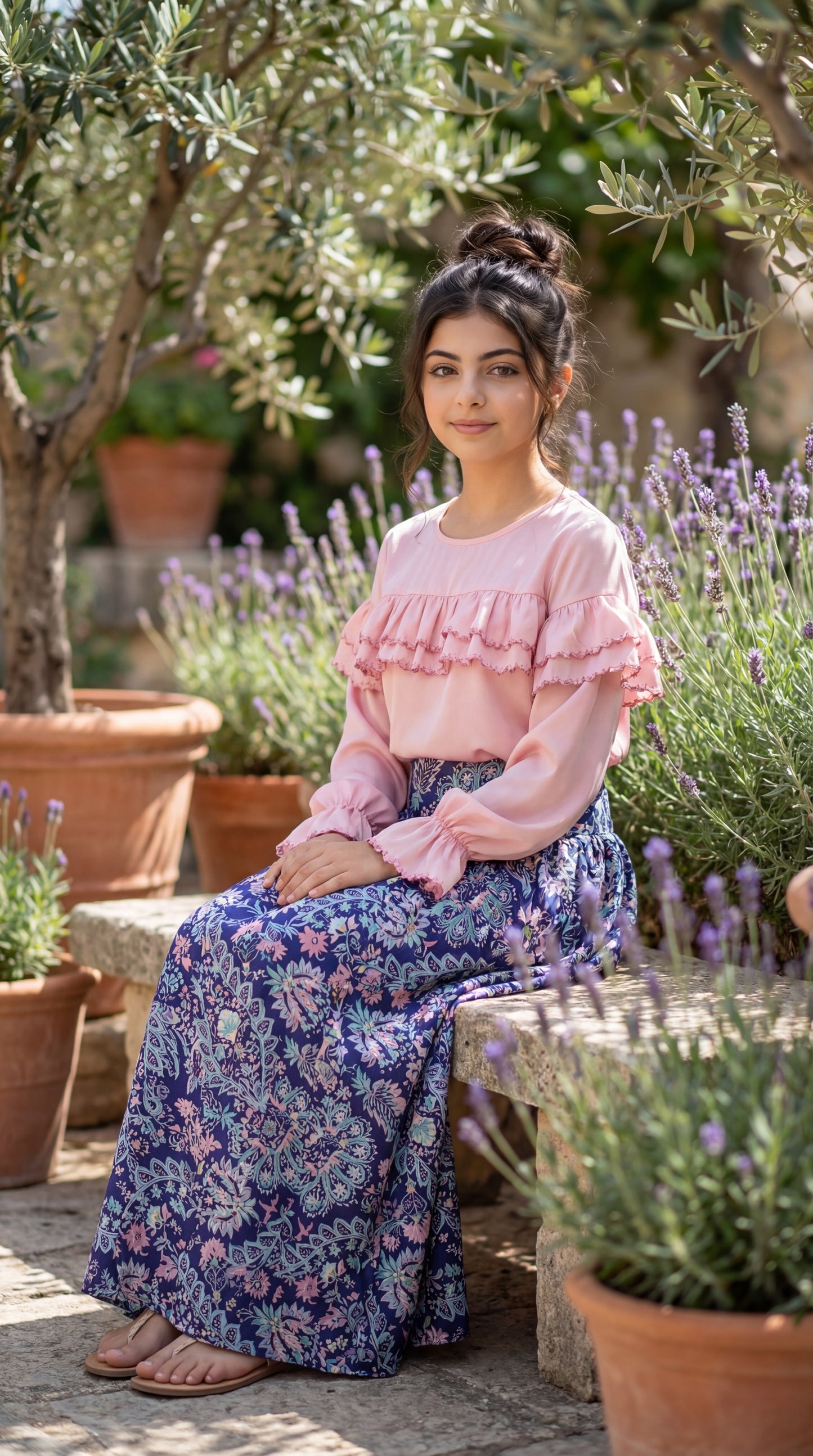 قميص تنوره من الحرير والتطريز