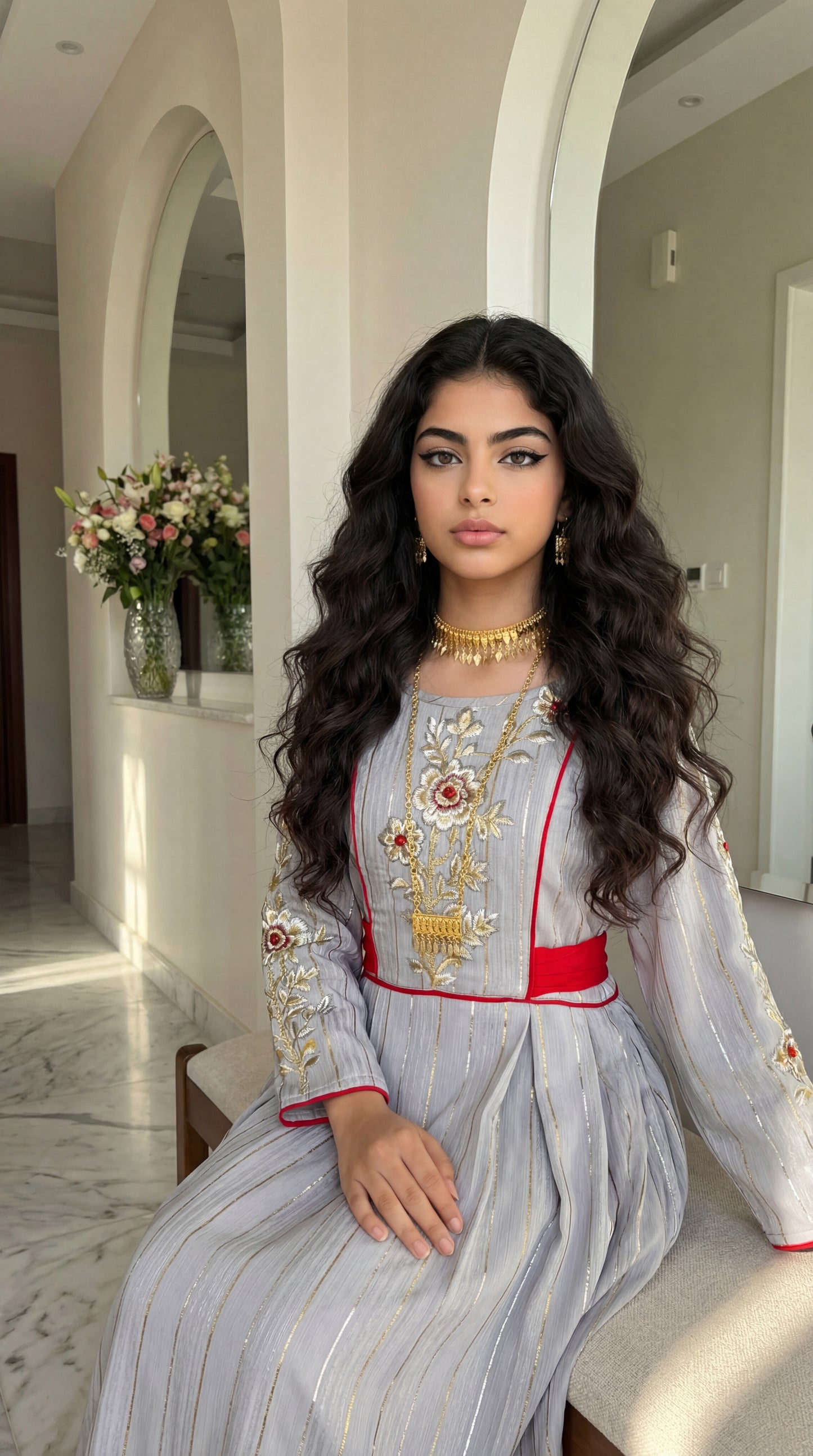 درس من الحرير المزراي   وتطريز