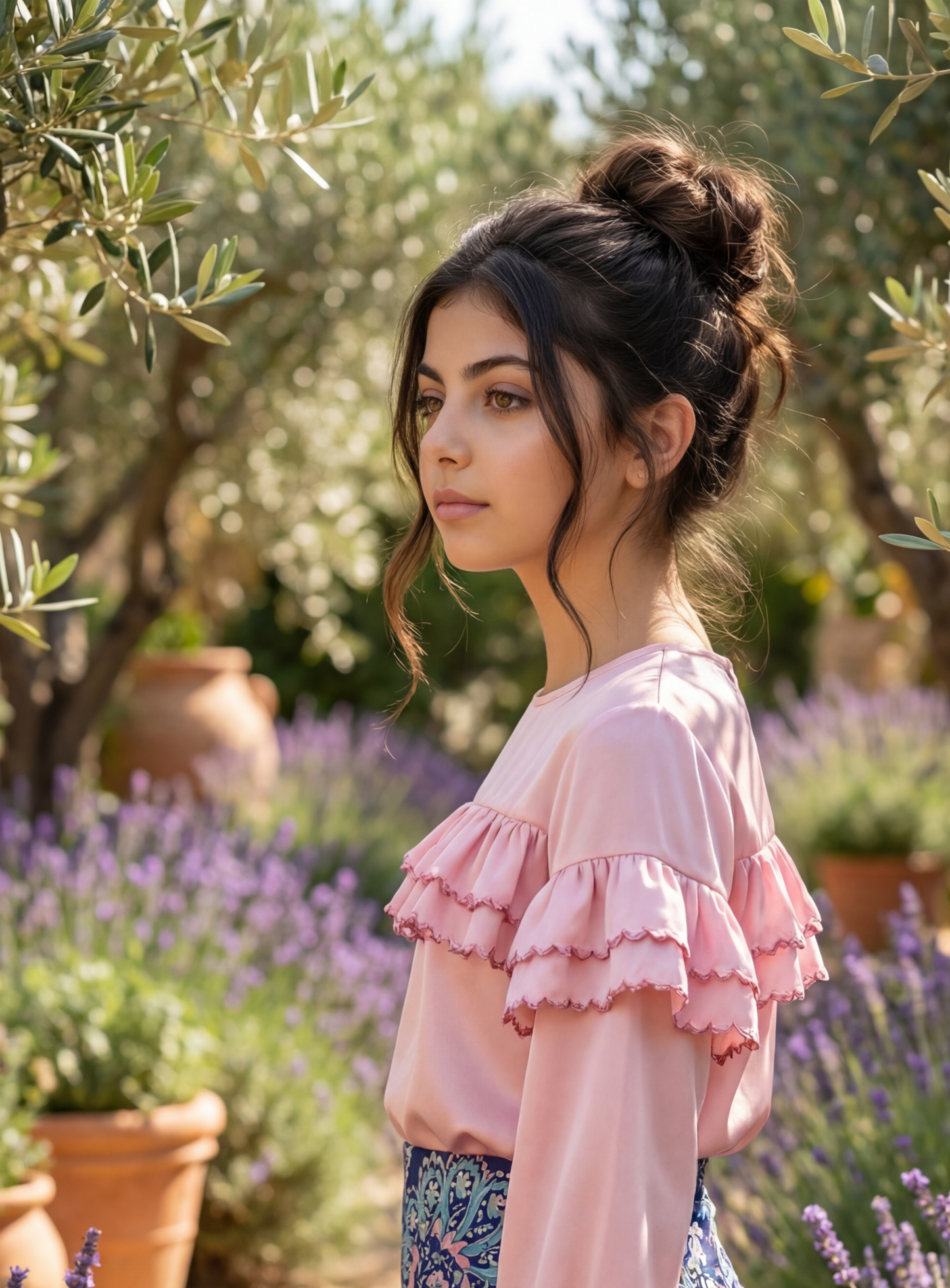 قميص تنوره من الحرير والتطريز