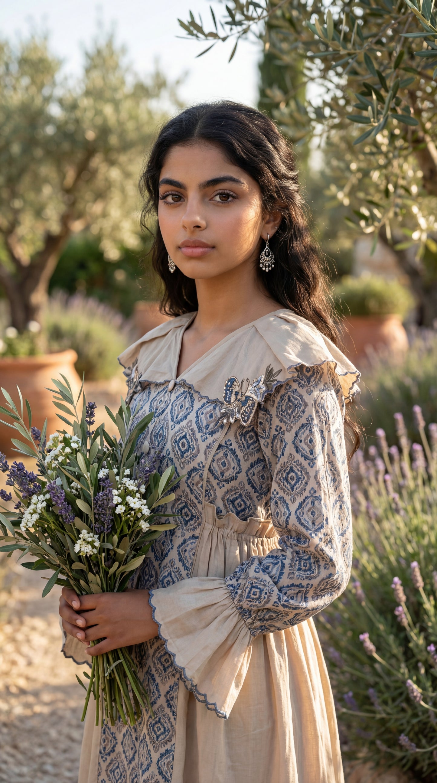 فستان قطن مع تطريز ودمج الساده 3