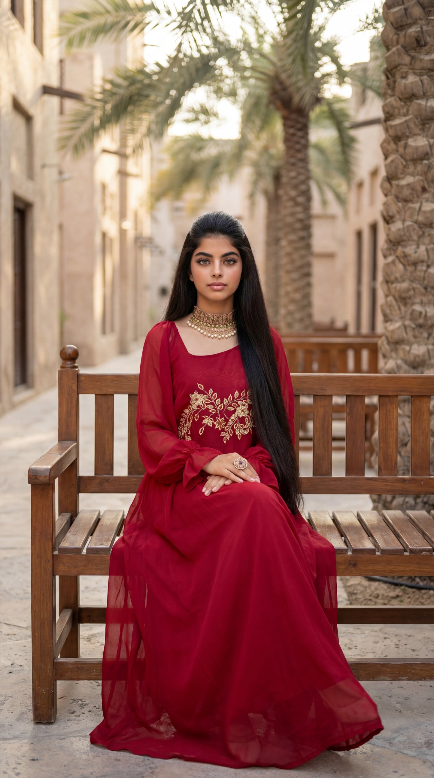 شيفون مع تطريز وشك