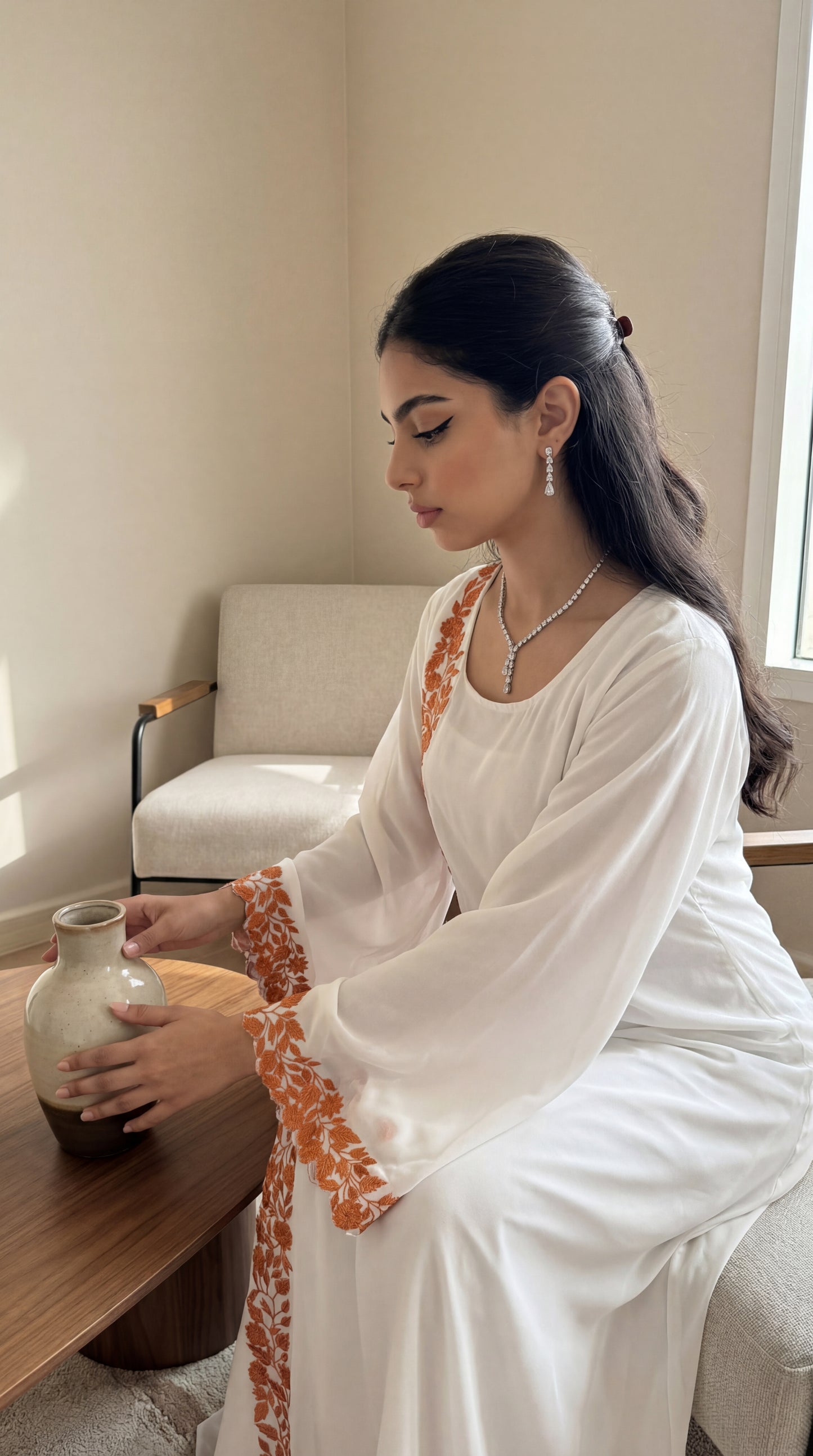 دبل شيفون مطرز