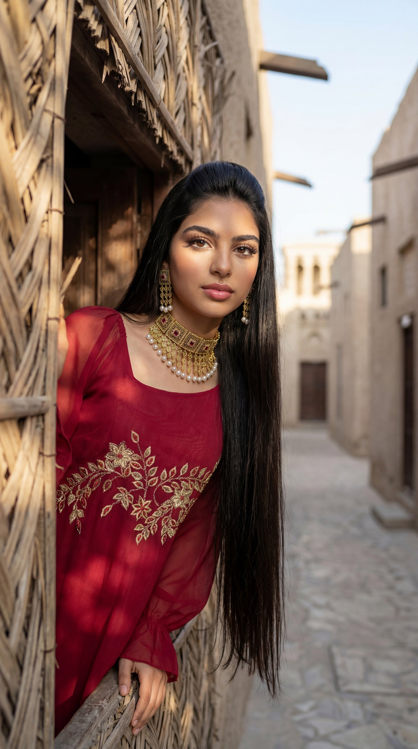 شيفون مع تطريز وشك