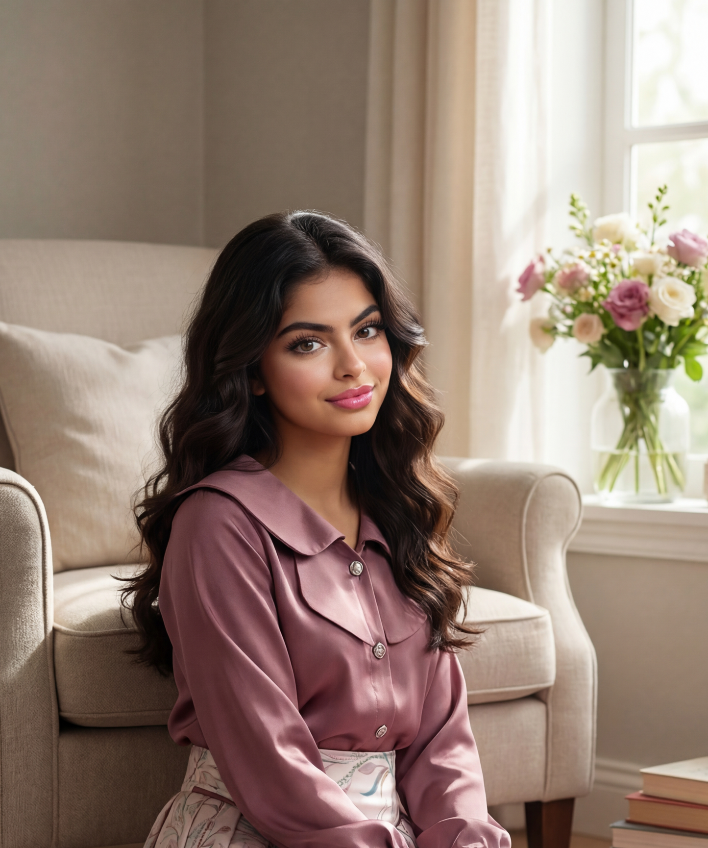 قميص وتنوره حرير