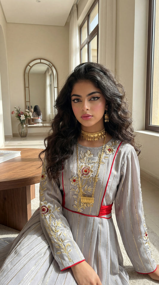 درس من الحرير المزراي   وتطريز