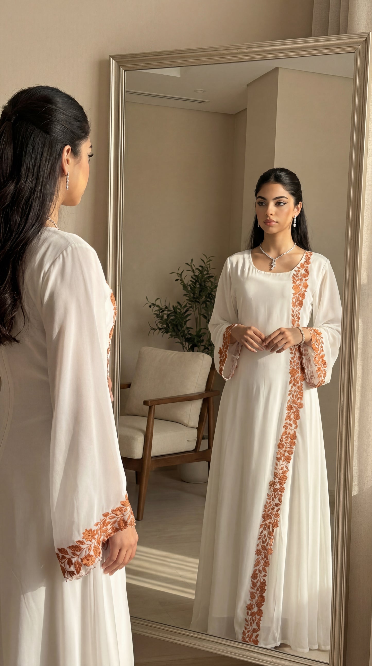 دبل شيفون مطرز