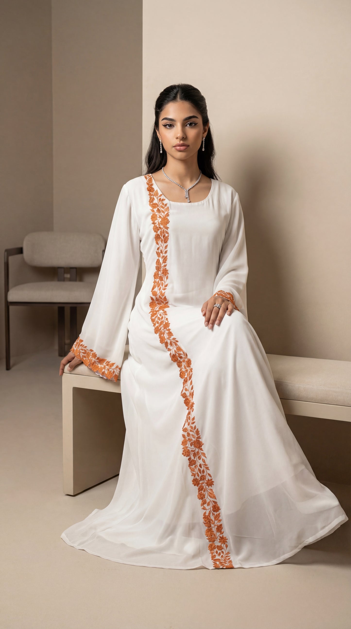 دبل شيفون مطرز