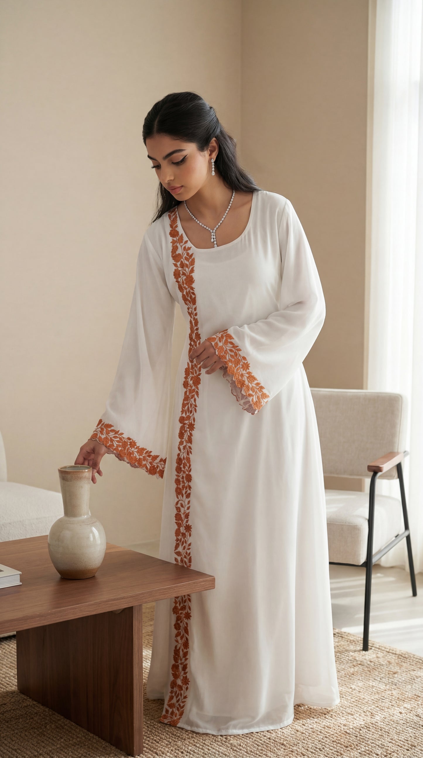 دبل شيفون مطرز